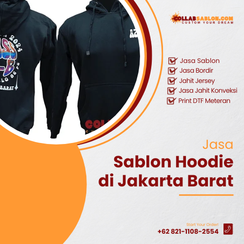 Jasa sablon hoodie di Jakarta Barat