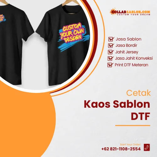 Cetak Kaos Sablon DTF